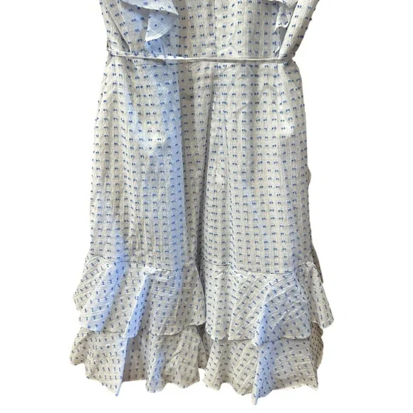 Tommy Hilfiger White and Blue Ruffled Sleeveless Dress - Picture 10 of 16
